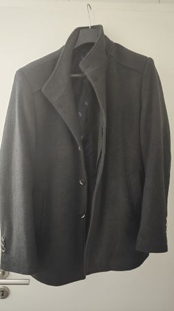 Manteau court homme gris foncé, style caban, Taille M