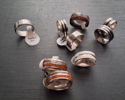 10 Edelstahlringe, verschiedene (17 mm)