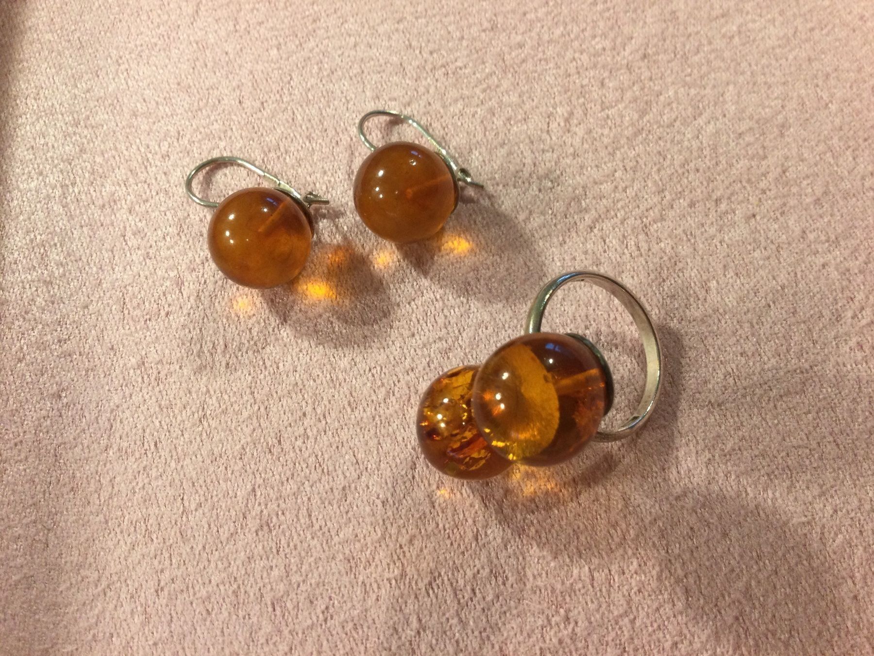 Orecchini pendenti & Orecchini a lobo: Silber 925 Ohrringe + Ring mit Amber – Usato da Zürich venduto da VorlonShadow