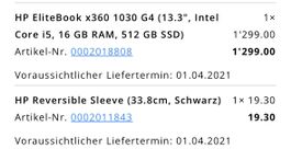 HP EliteBook x360 1030 G4 i5 16GB RAM 512GB SSD