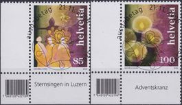 2006, Nr.1215+1216 "Weihnachtsbräuche" mit ET-Voll-Stempel.