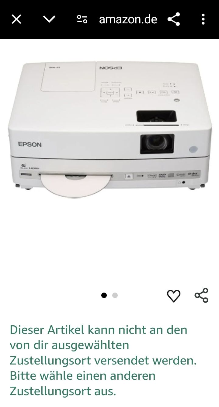 Epson Home Cinema: Epson Model EB-W8D Gebraucht – Usato da Zürich venduto da 7.Oktober 1