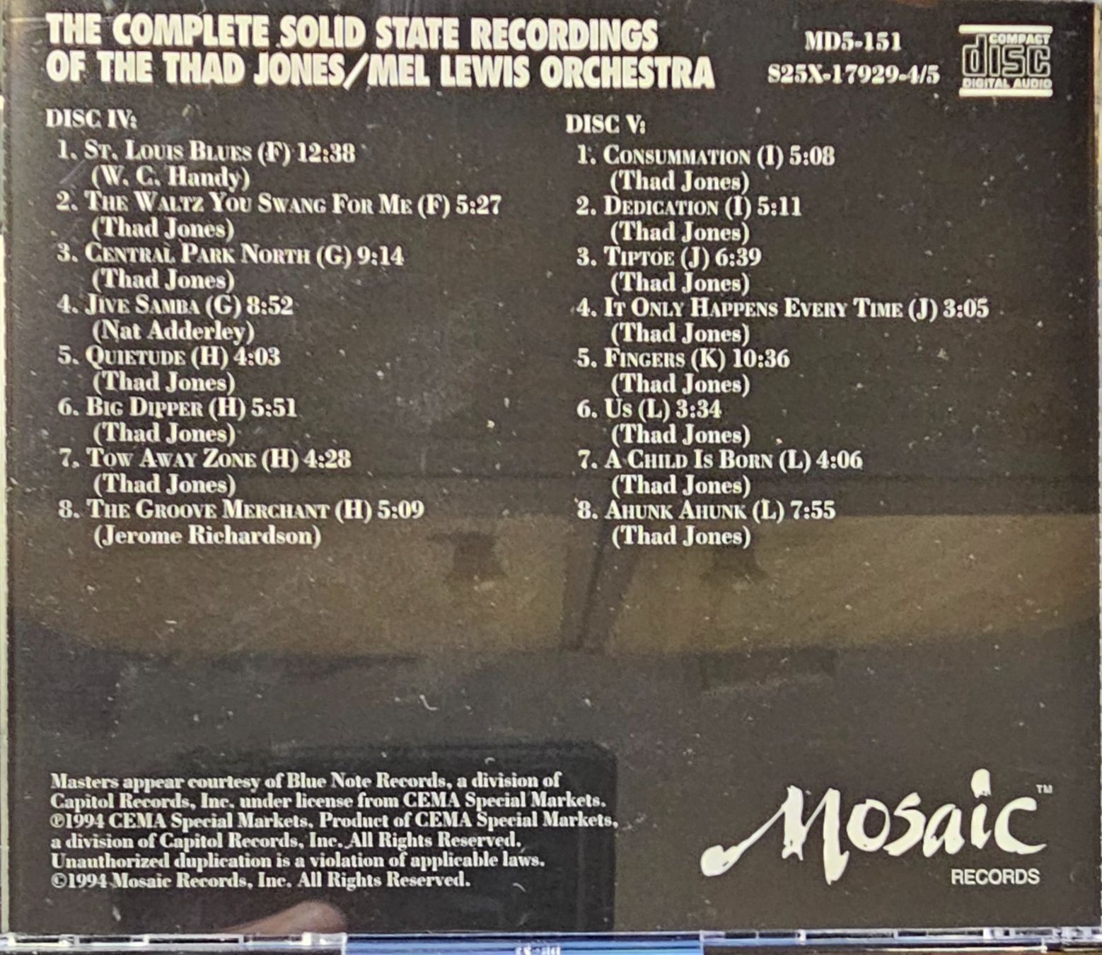 CDs: The Thad Jones/Mel Lewis Orchestra -The Complete Solid State – D'occasion à Wahlen b. Laufen par Cg10 4