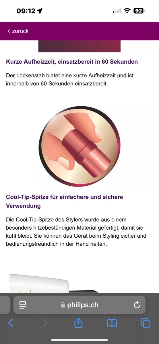 Philips Lockenstäbe & Haarglätter: Philips Lockenstab SalonCurl Essential – Gebraucht aus Rorschach von bees1 5
