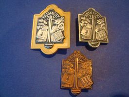Plaketten Satz 1973 Gold-Silber-Kupfer