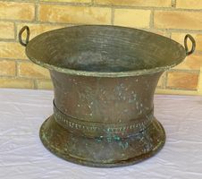 Grosser antiker Pflanztopf aus Kupfer, Vintage Look! 