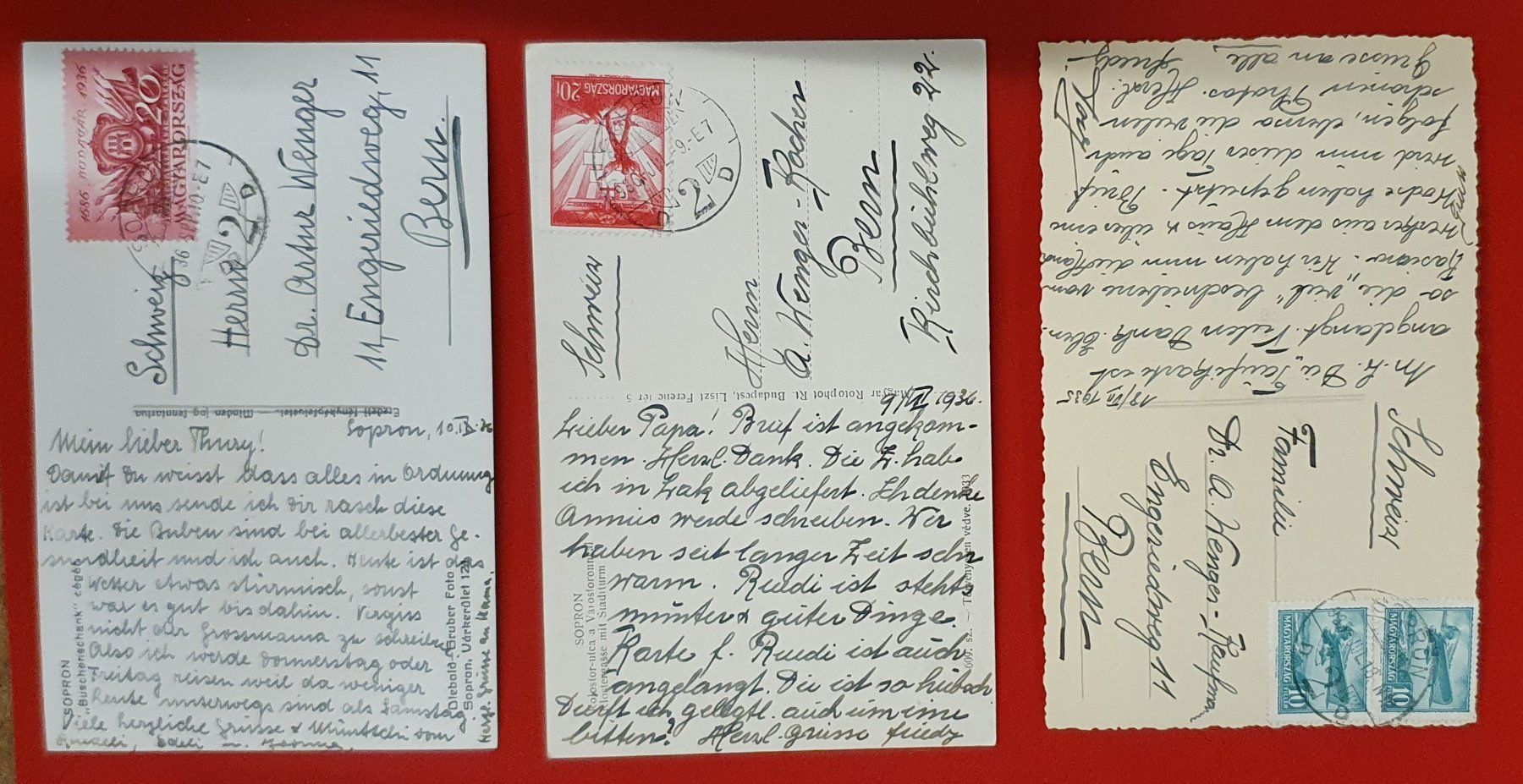 Cartoline postali: 9 Ansichtskarten Ungarn 1913 - 1939 - Sopron – Usato da Kreuzlingen venduto da Rschweiz1 3