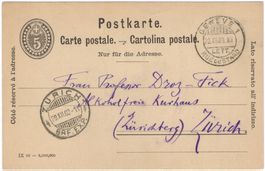 GENÈVE 1 RUE DU STAND - seltener Stempel auf Postkarte
