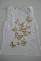 Neuwertig:Schmuckes Träger-T-Shirt Schmetterlinge Gr. 98/104
