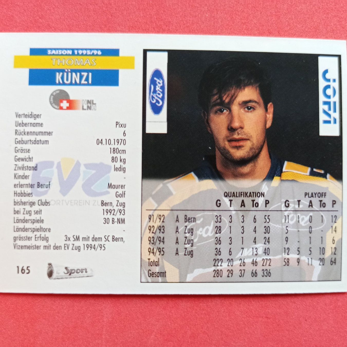 Carte collezionabili: Thomas Künzi - EV ZUG - 1995/96 – Usato da Dübendorf venduto da kb86_MOVIE 1