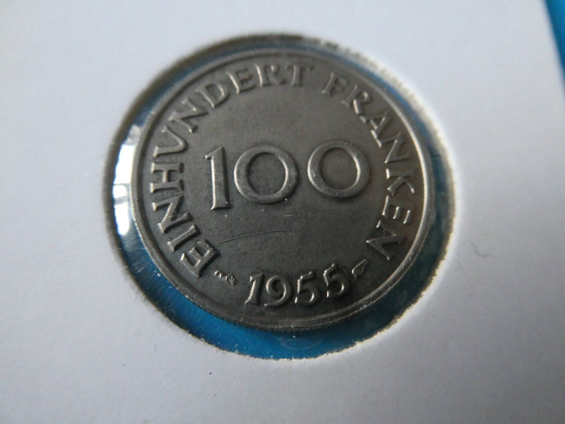 Tutti le monete: Saarland 1955, 100 Franken – Usato da Hinterforst venduto da Rohusri 1
