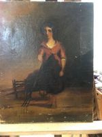 Oel auf Leinwand 'Baeuerin Magda'