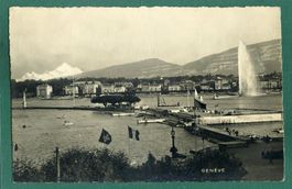 Genève, La Rade et le Jet d'eau, 1943, gelaufen