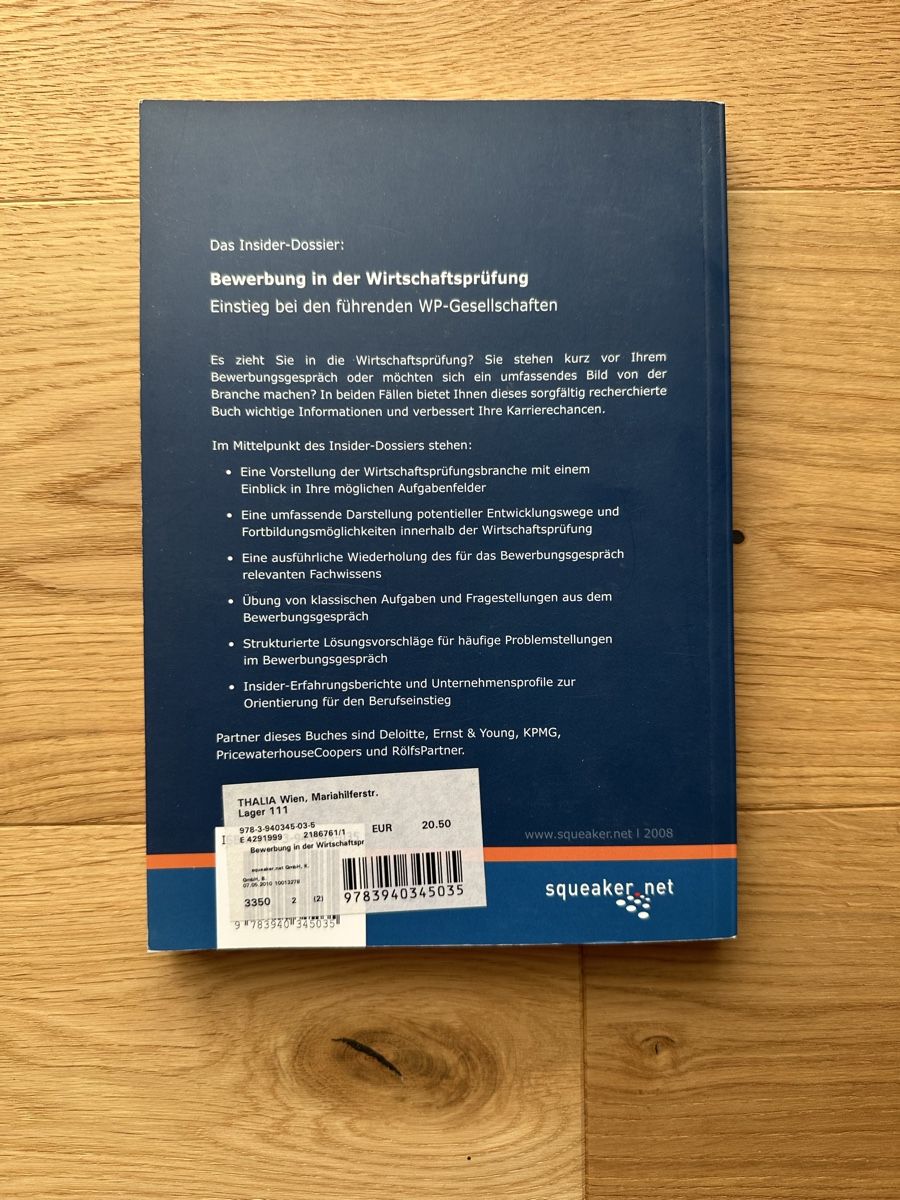 Libri: Bewerbung in der Wirtschaftsprüfung – Usato da Ehrendingen venduto da del_8064 1