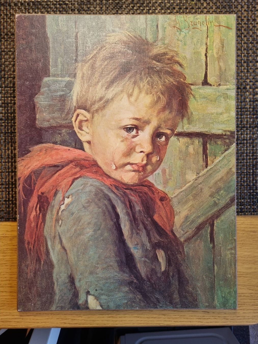 Foto & Immagini: Weinender Junge - Vintage Deko-Bild auf Platte – Usato da Scharnachtal venduto da devin03 1