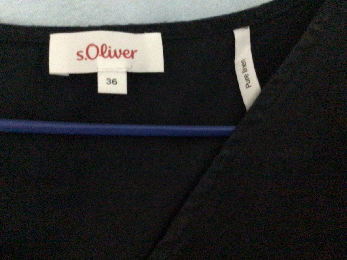 S.Oliver Camicette: Leinen Bluse schwarz Grösse 36 S.Oliver – Usato da Oberwil BL venduto da Brichri3001 1