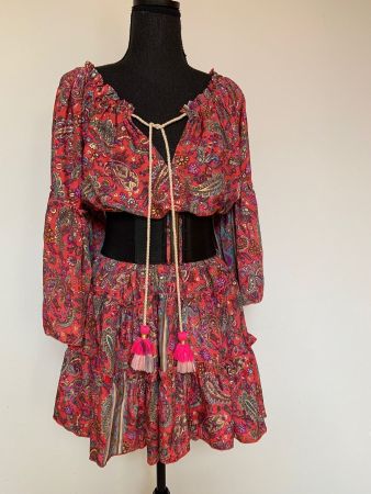 Boho Stufenkleid / Tunika aus Seide/ Viscose