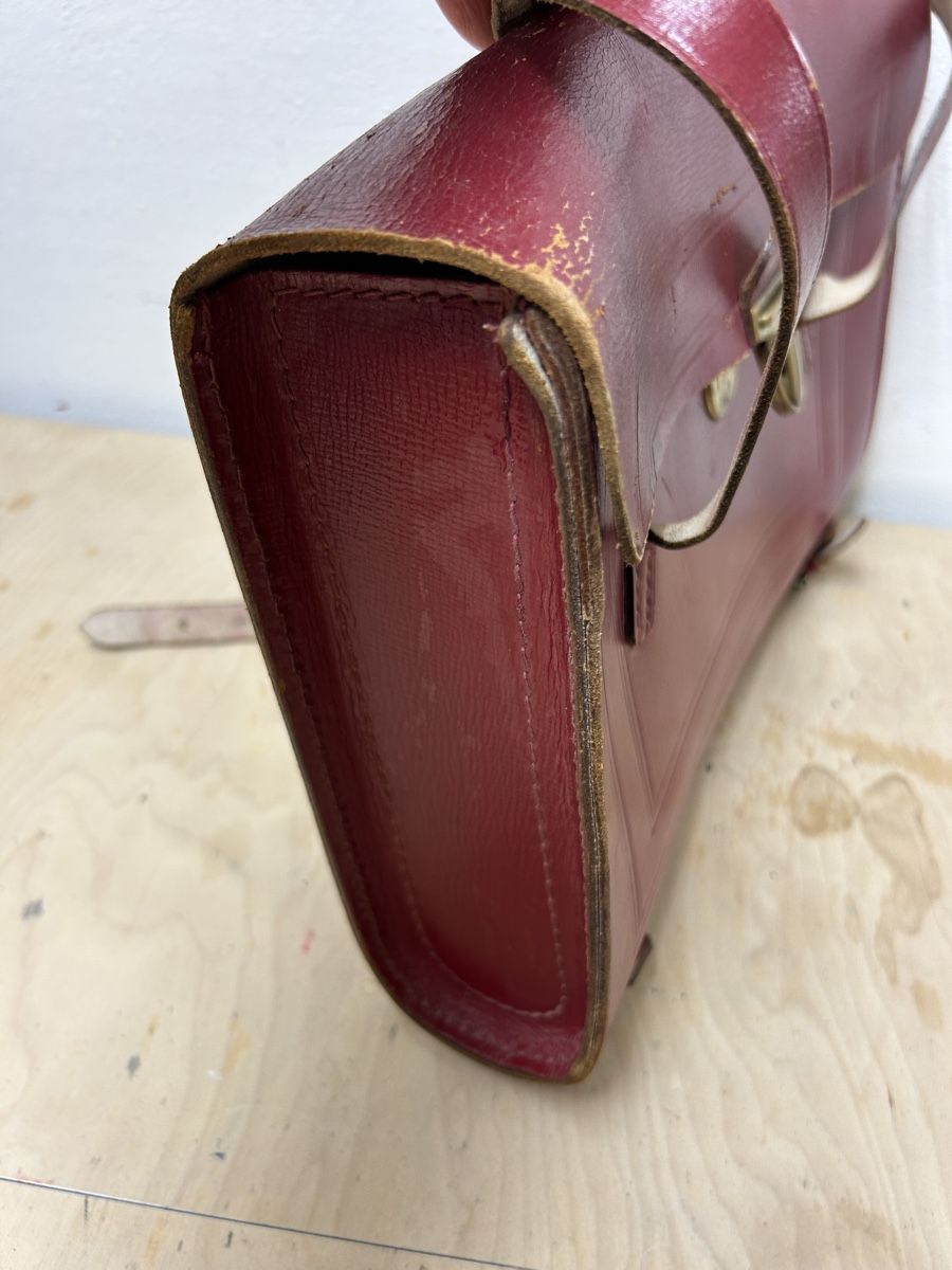 Borse & Zaini: Roter Schulerthek, -ranzen aus Leder – Usato da Uster venduto da Stromboli7 2