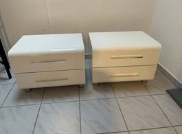 2er Set Nachttische, Weiss, gebraucht