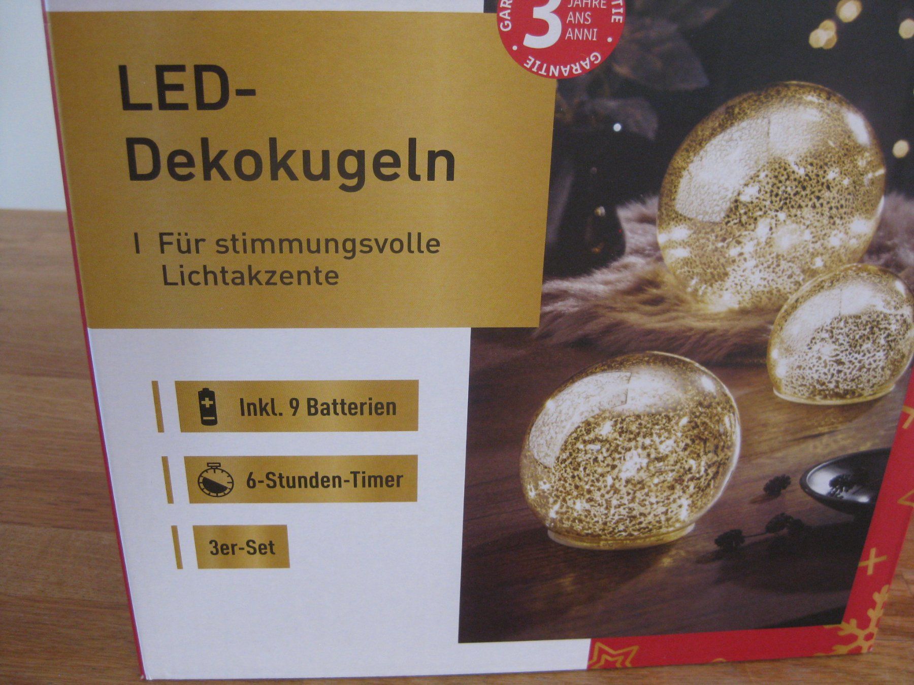 Tutte le decorazioni: Schönes 3er Set LED Kugeln – Nuovo e nell'imballaggio originale da Romanshorn venduto da Wazoohandlung 2