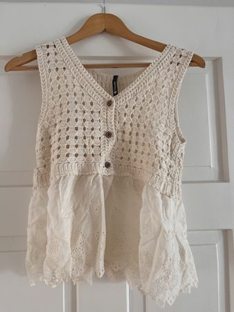 Crochet beige blouse