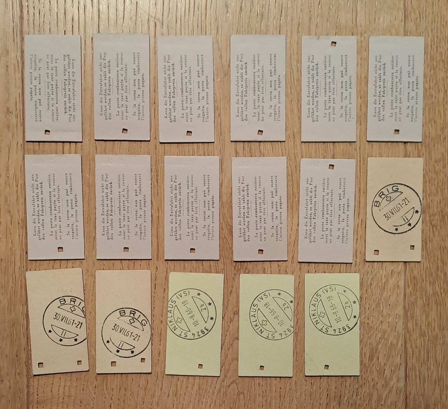 Biglietti: PTT-Billette aus Karton 1960 bis 1970 – Usato da Bern venduto da ViktorTraveller 1