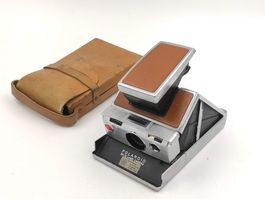 Polaroid SX-70 Land Camera silber braun mit Tasche
