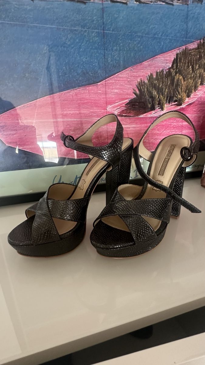 Scarpe da donna: Buffalo Sandalen Leder dunkelgrau – Usato da Zürich venduto da zue_b7gf 1