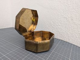8eckige Messing Dose aus Indien golden