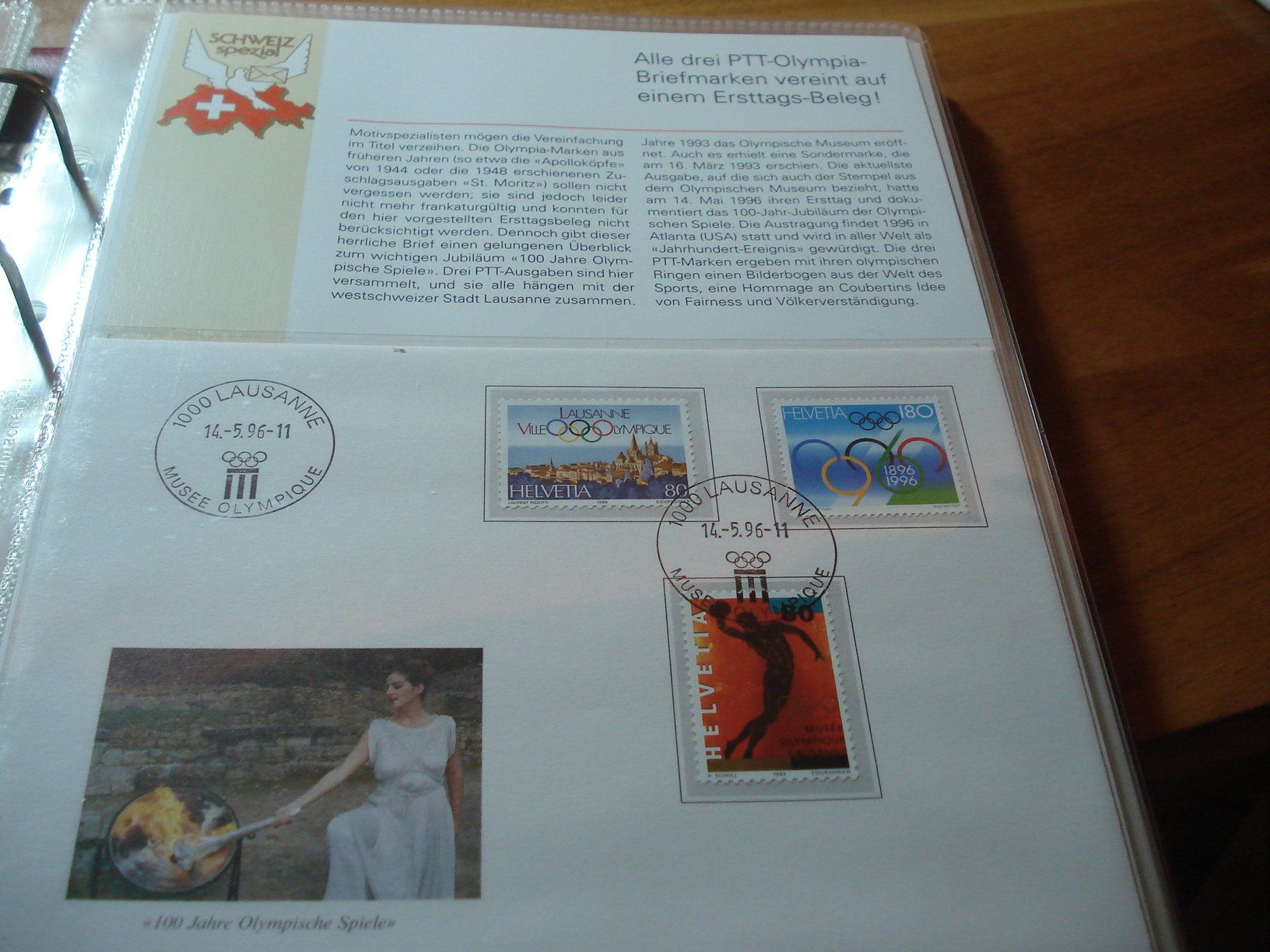 Tous les timbres: Beleg "Olympia" 1996, 3 Marken Olympia CH – D'occasion à Niederwil AG par morostahu 1