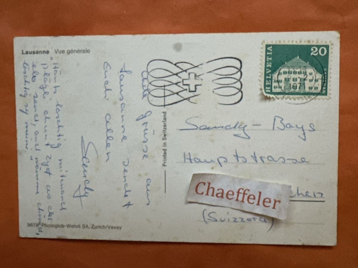 Cartoline postali: 1971 Lausanne Vue générale – Usato da Zürich venduto da Chaeffeler 1