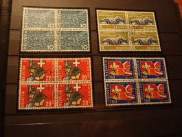 Satz Sondermarken 4erblocks 1964 ET-o, mit Gummi **