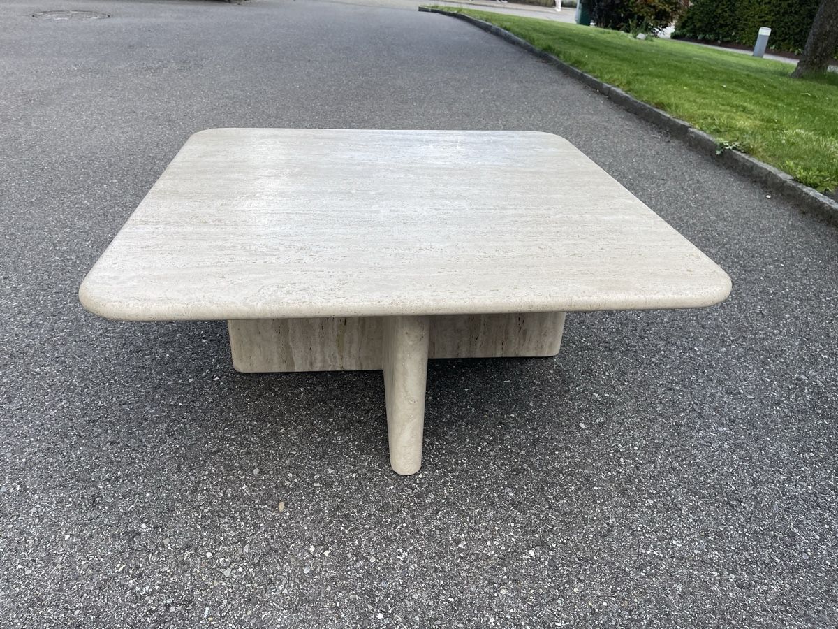Tavoli: Travertin Couchtisch 100x100 cm – Usato da Grenchen venduto da Nur_2540 2
