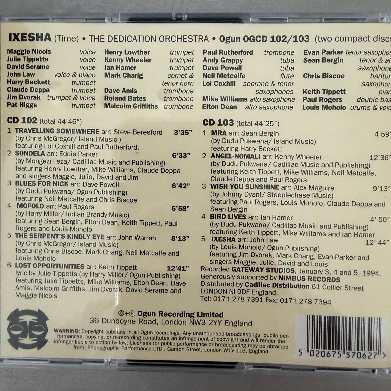 CD: Dedication Orchestra – Ixesha (2CD Ogun) mit Louis Moholo – Usato da Zug venduto da Mirare9 2
