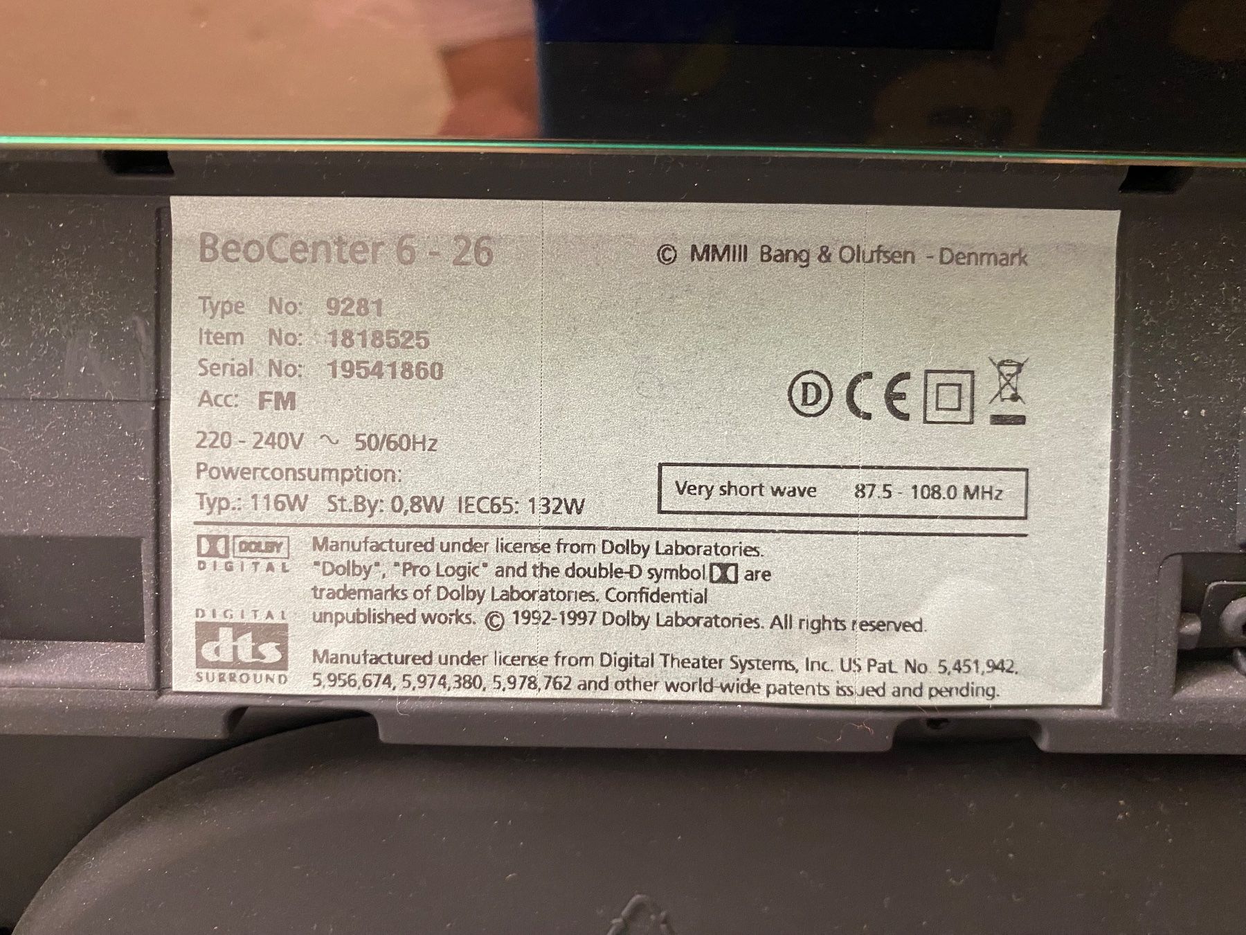Bang & Olufsen Televisori: Bang & Olufsen BeoCenter 6-26 – Usato da Fahrweid venduto da mcm_glx2 2