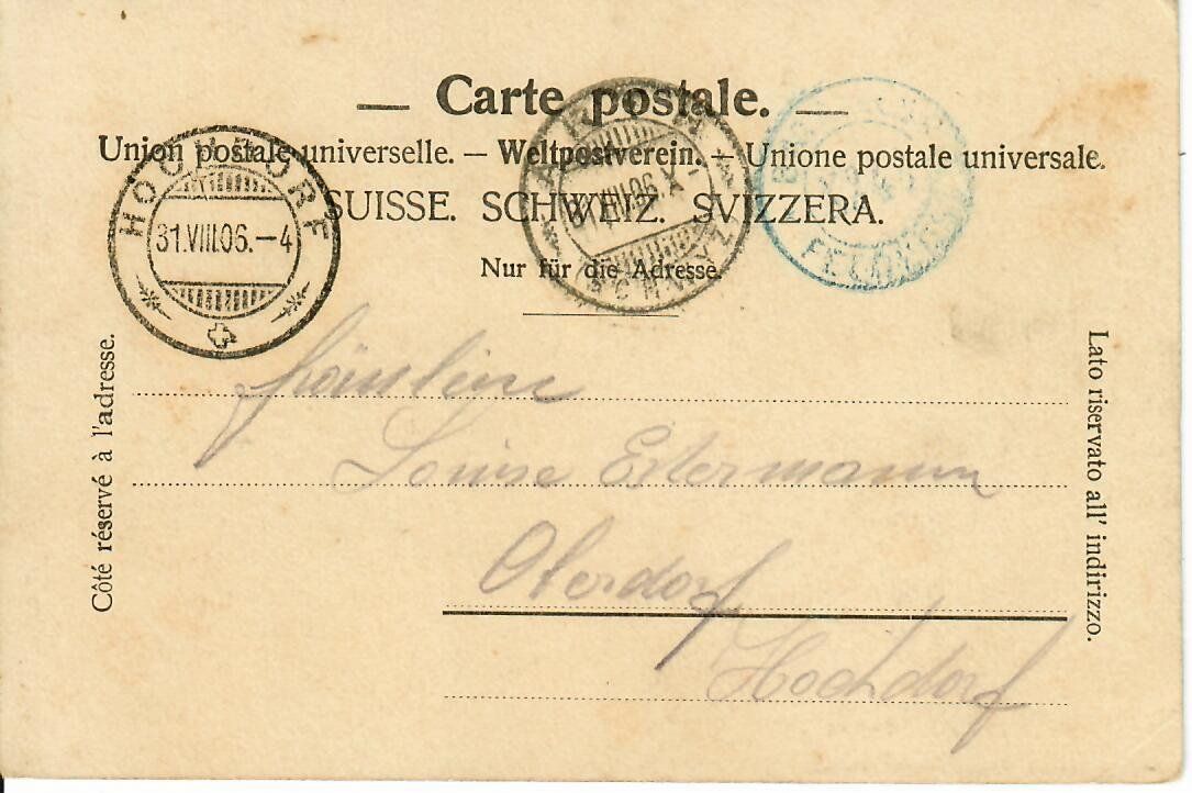 Ansichtskarten: Arth beim Platzbrunnen 1906 – Gebraucht aus Hochdorf von Ziegel-16 1