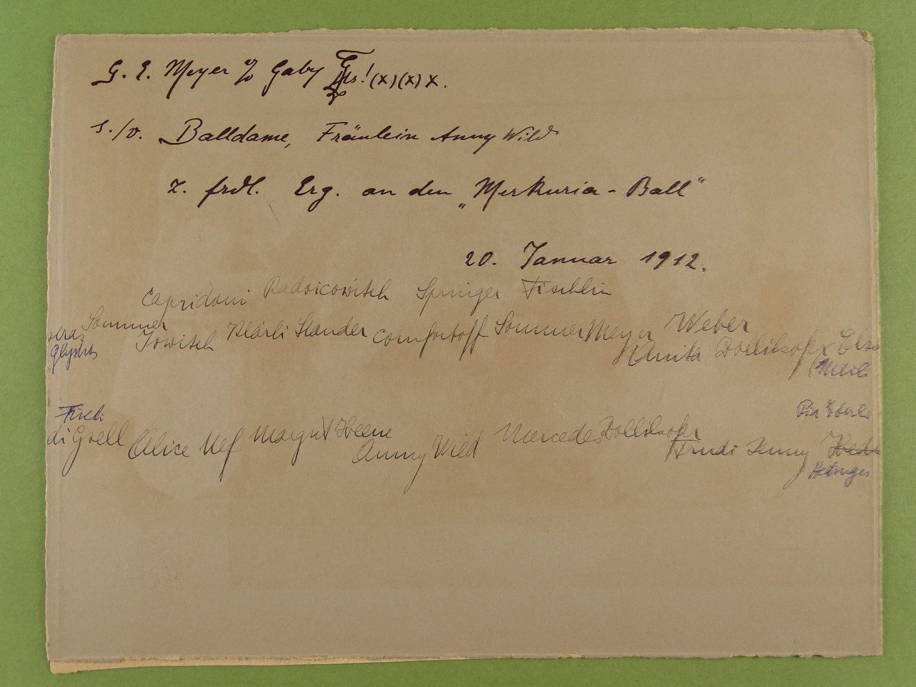 Cartoline postali: STUDENTIKA, MERKURIA-BALL 1912 – Usato da Grüningen venduto da Kartensammler 5