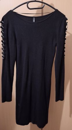 Chicorée Strickkleid / Minikleid Gr. XS (Schwarz, Metallring