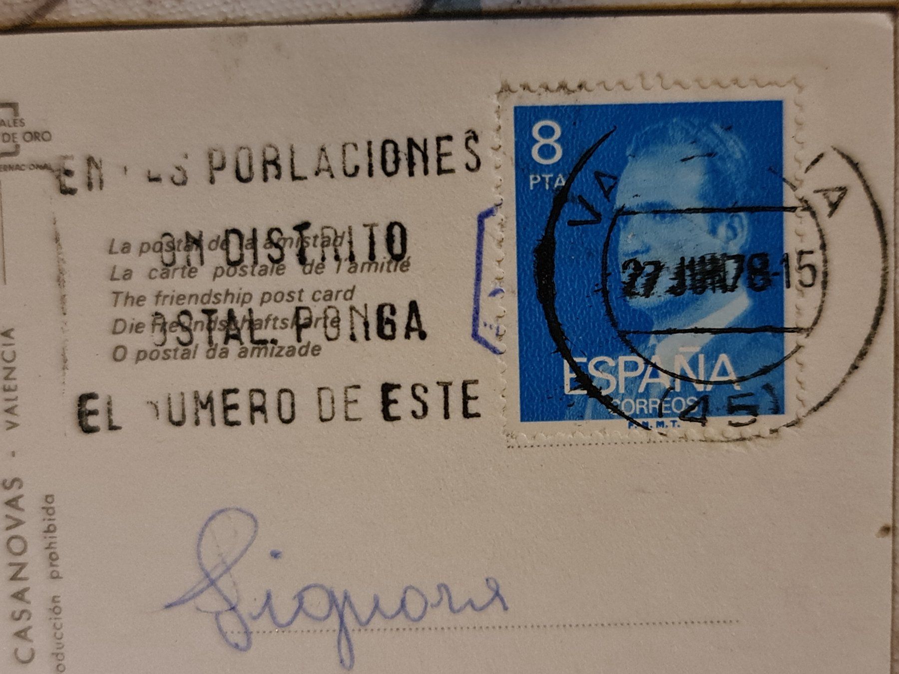 Ansichtskarten: Postkarte Barcelona, Spanien 1978 gestempelt. – Gebraucht aus Dintikon von Vexi 1