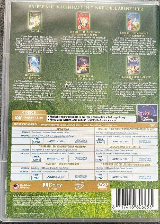 Tutti i DVDs: 6 DVDs Tinkerbell Collection - Alle Abenteuer – Usato da Beringen venduto da Mantafisch1 1