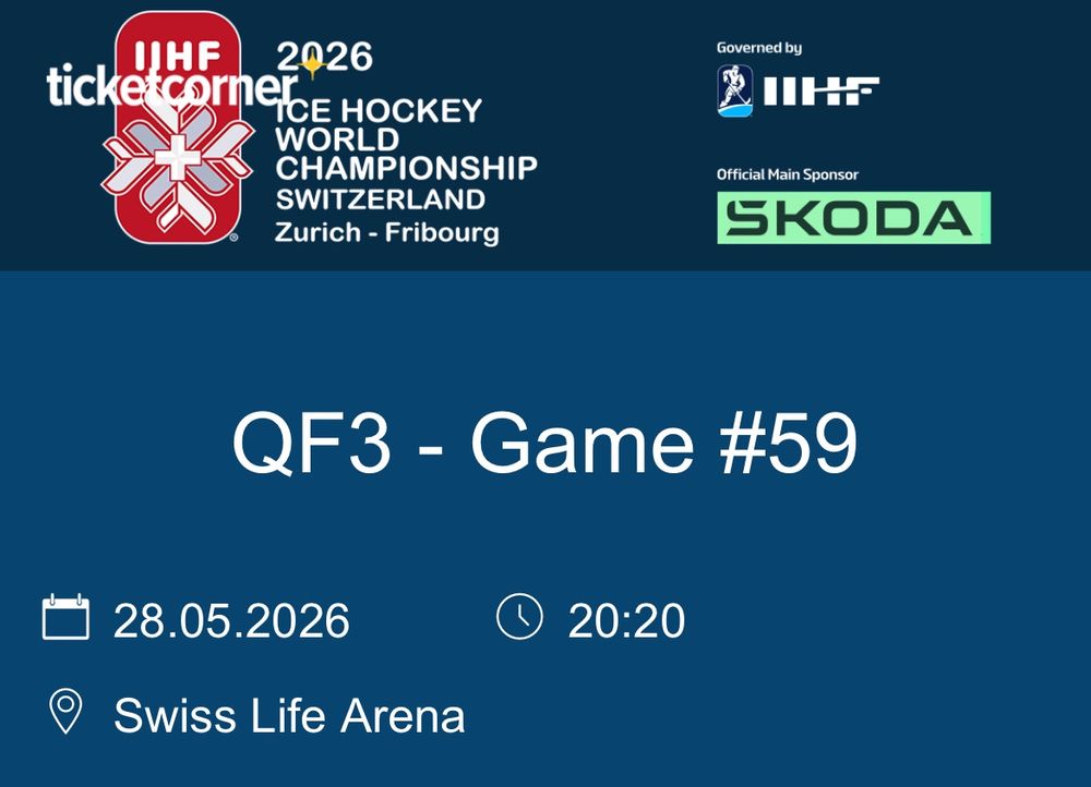IIHF 2026 Viertelfinal Spiel - QF3 Game #59 (Neu und originalverpackt ...
