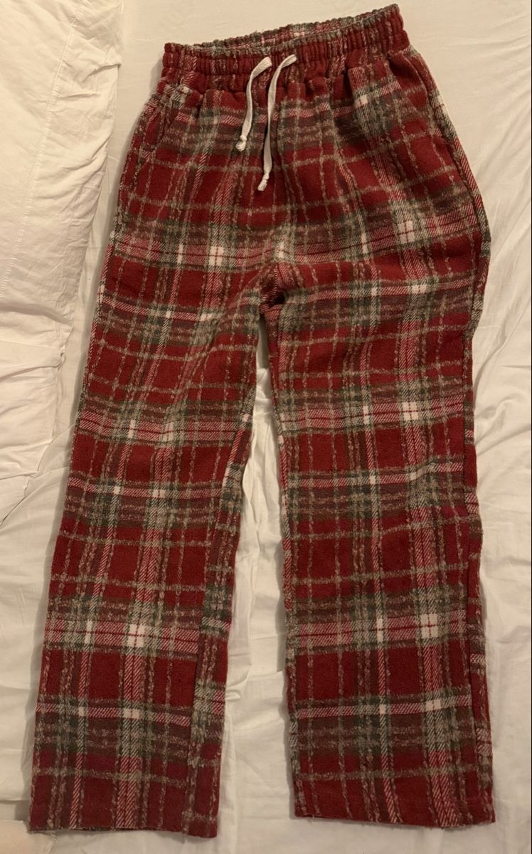 Pantaloni: Stoffhose, rot kariert, Grösse S/M – Usato da Zürich venduto da helloJJ 1