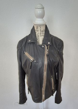 Gipsy Lederjacke Damen grau Grösse S pflanzlich gegerbt