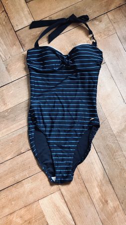 Speedo Badeanzug  Gr 38 schwarz türkismetallic gestreift