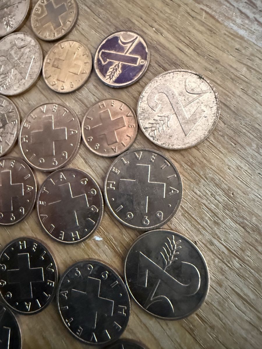 Alle Münzen: Schweizer Münzen 1 + 2 Rappen  – Gebraucht aus Goldach von Messerguru 4