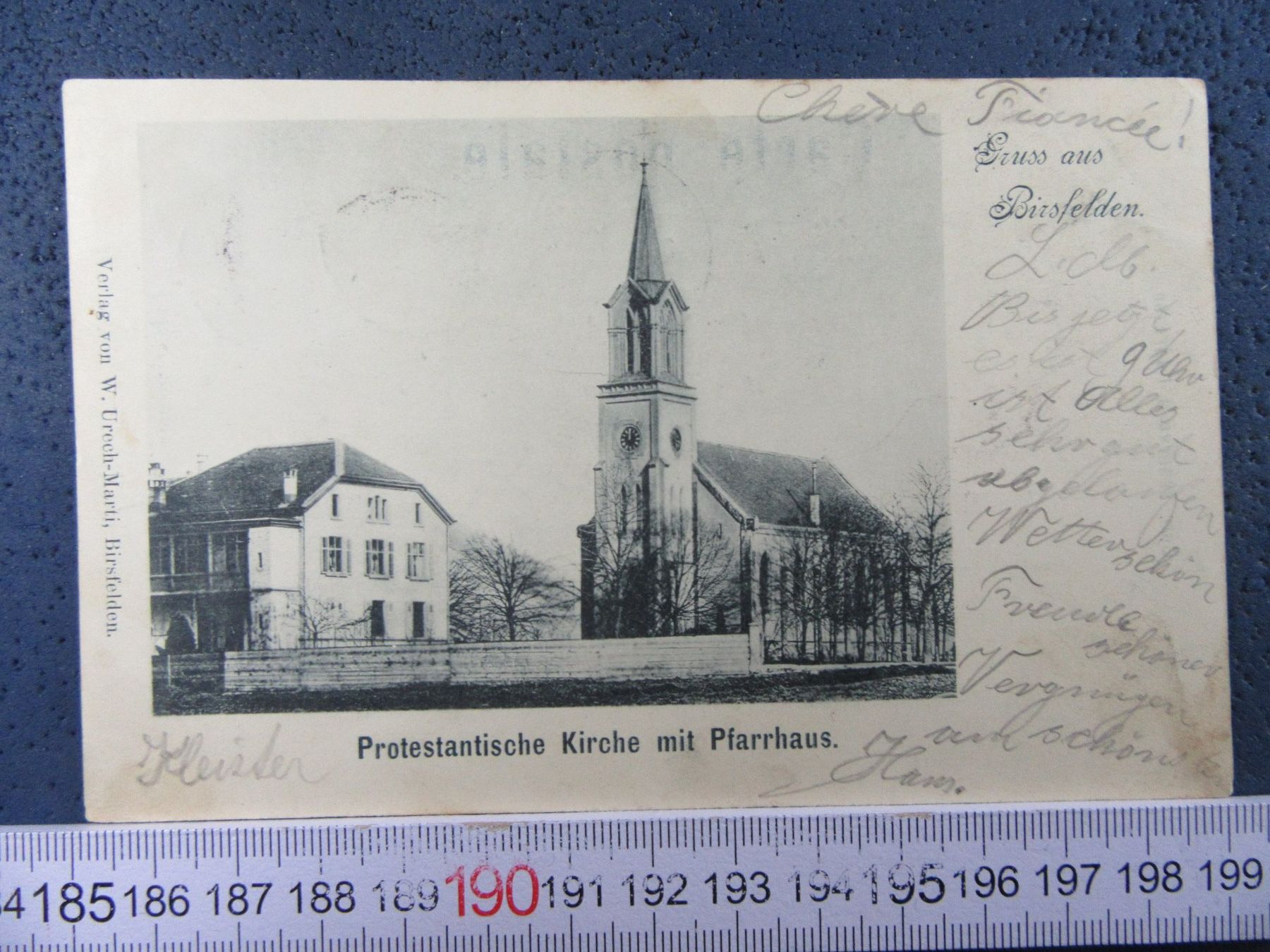 Cartoline postali: BIRSFELDEN BL 1898 PROT.KIRCHE PFARRHAUS BL-AK – Usato da Ettingen venduto da Hausi4711