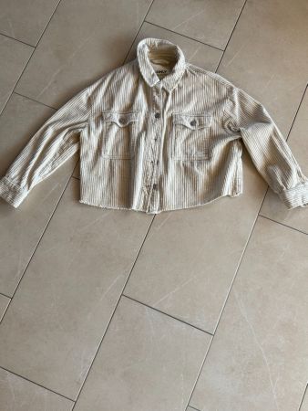 Cordjacke / Overshirt in Creme - Cropped