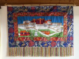 Wandbehang Potala Palast Tibet bestickt mit Fransen