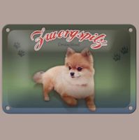 🔥 ZWERGSPITZ POMERANIAN Blechschild 🎀 12x18cm OVP 🔥