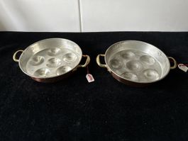 2 ungebrauchte Schnecken-Pfännchen